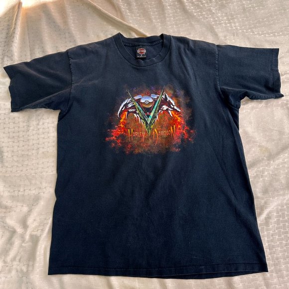 Vintage Black Harley Davidson T-Shirt XL - Picture 2 of 6
